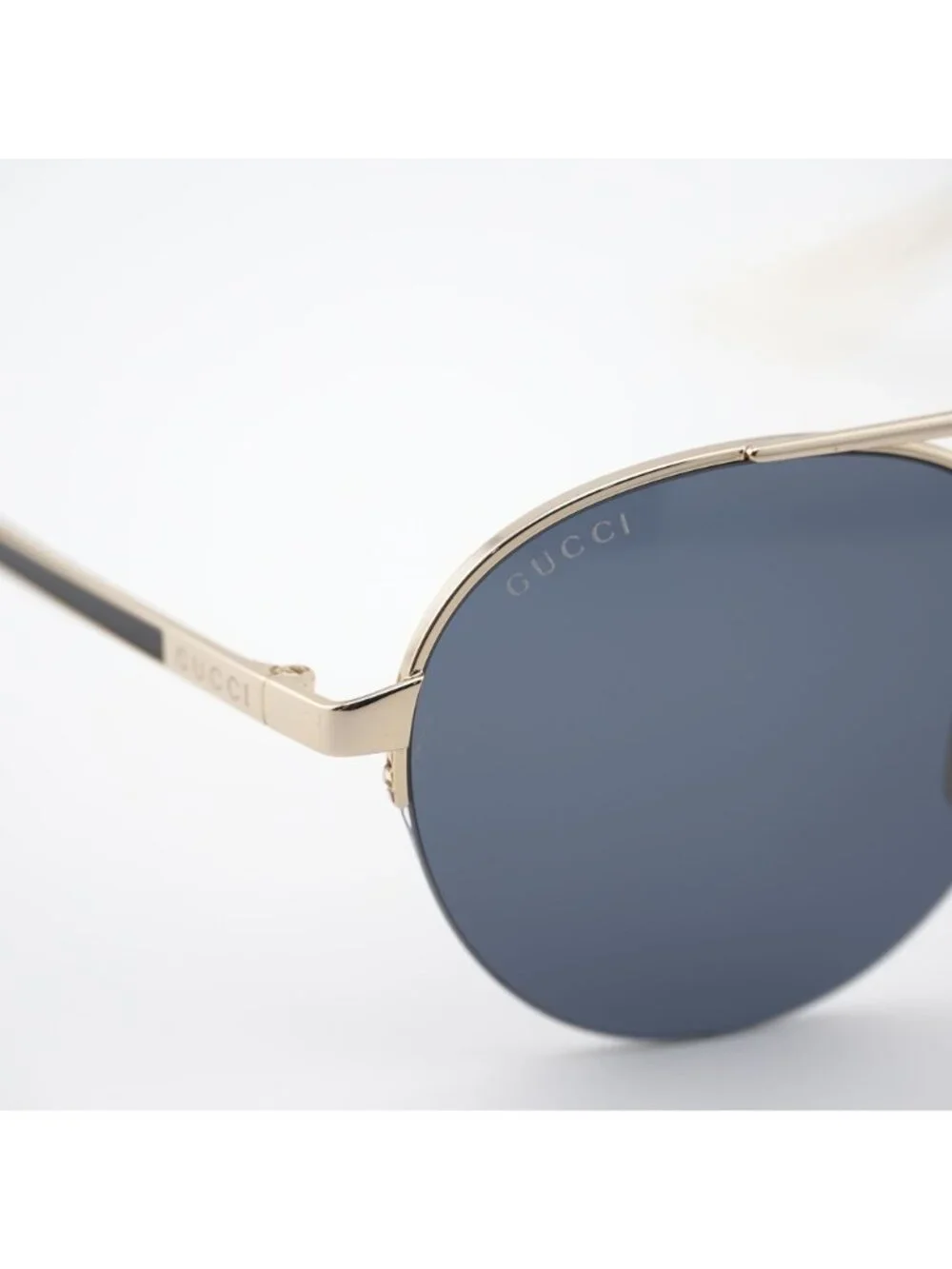 Gucci GG0984S 001 Unisex Sunglasses Gold Round Frame, Grey Lenses